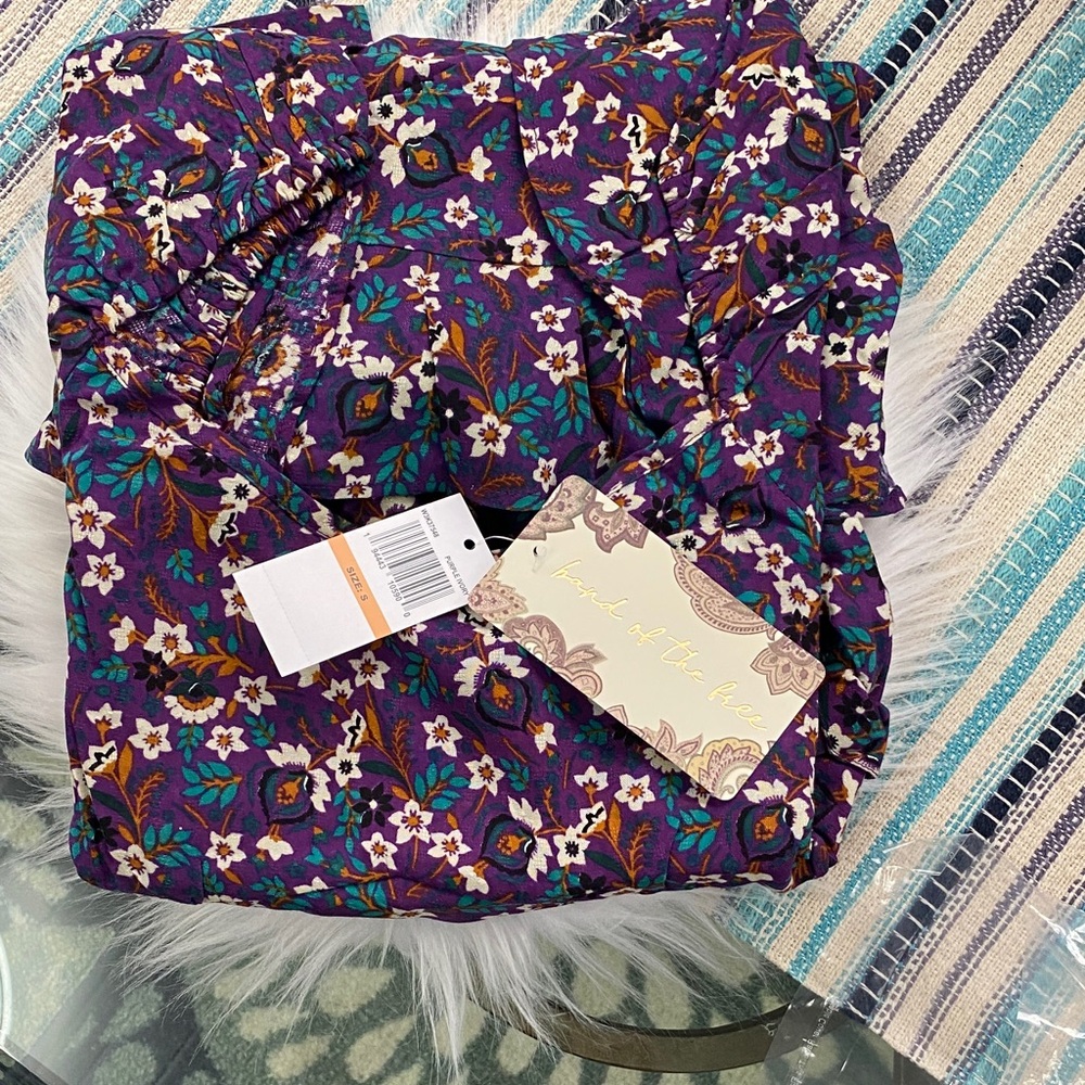 Band of the free Caroline Purple floral crossover mini dress size small - Picture 7 of 8